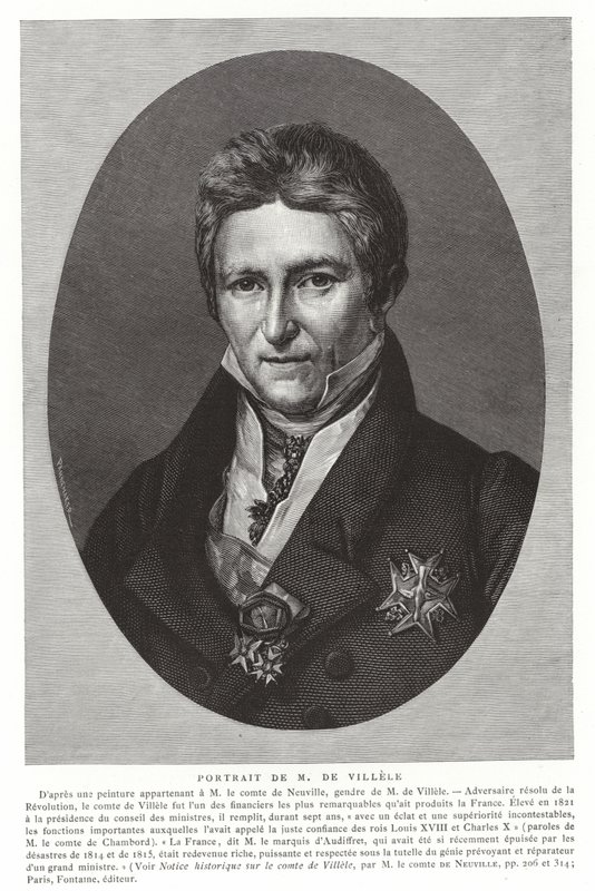 Jean-Baptiste de Villèle, französischer Staatsmann von French School