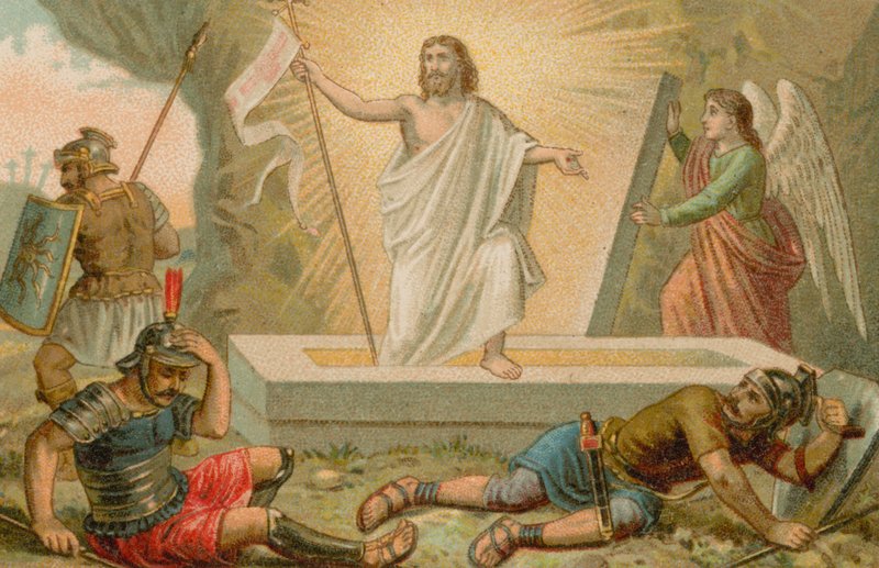 Jesus Christus erhebt sich aus seinem Grab von French School