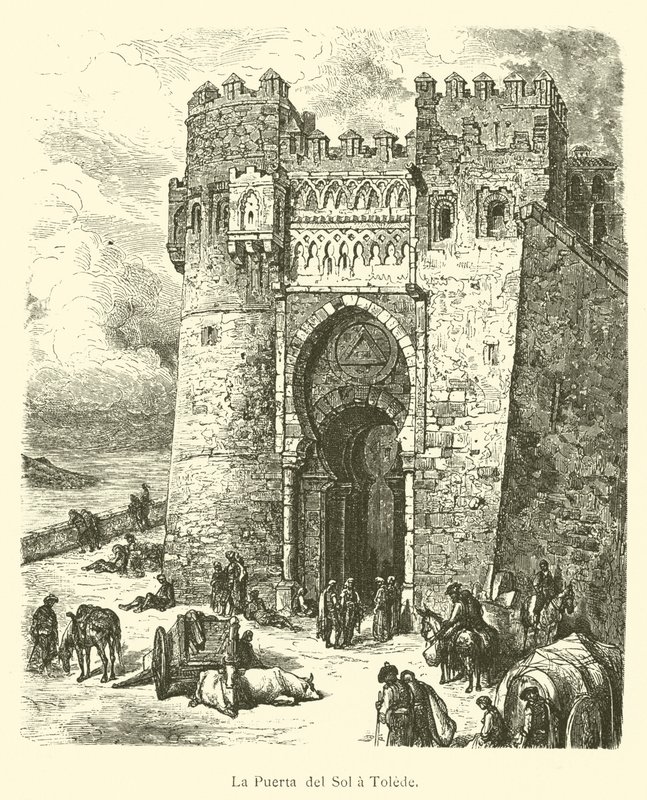 La Puerta del Sol in Toledo (Gravur) von French School