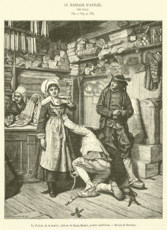 Die Toilette der Braut (Gravur) von French School
