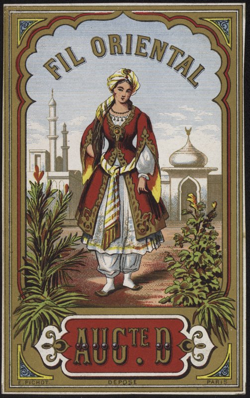 Etikett für orientalisches Garn von French School
