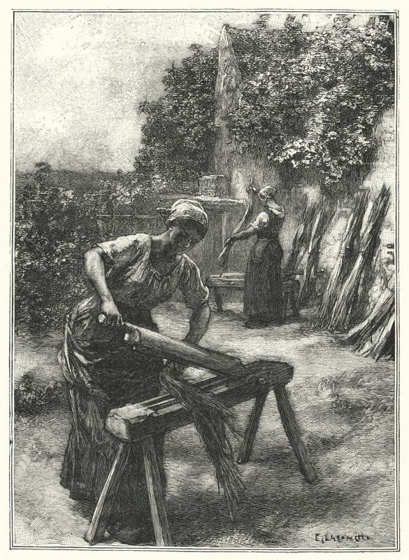 Das Flachsdreschen von French School