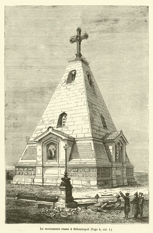 Das russische Denkmal in Sewastopol (Gravur) von French School