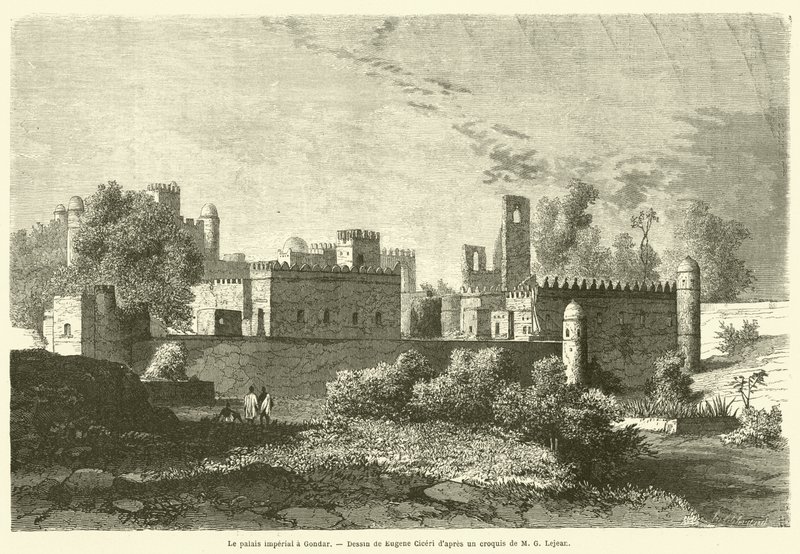 Der Kaiserpalast in Gondar (Gravur) von French School