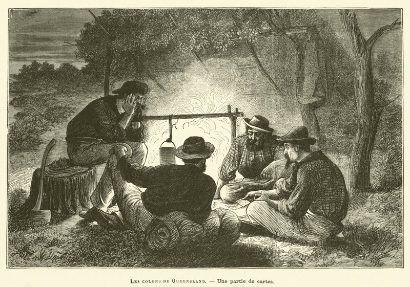 Die Kolonisten von Queensland (Gravur) von French School