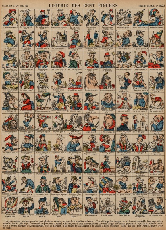 Lotterie von hundert Figuren von French School