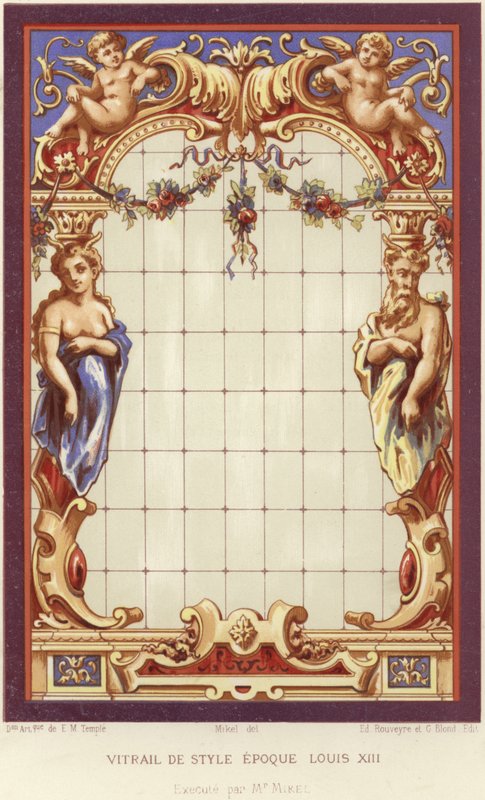 Louis XIII Stil Buntglas von French School