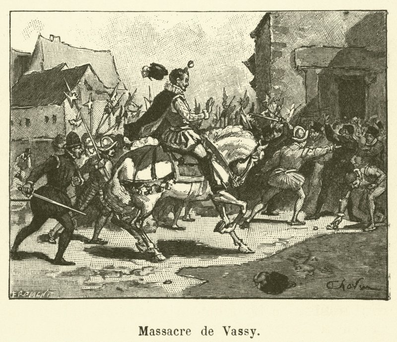 Massaker von Vassy (Gravur) von French School