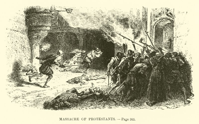 Massaker an Protestanten von French School