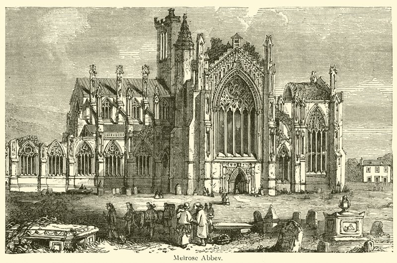 Melrose Abbey (Gravur) von French School
