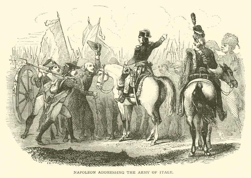 Napoleon spricht zur Armee von Italien (Stich) von French School