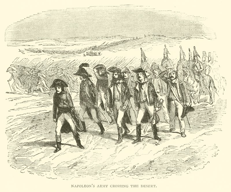 Napoleons Armee überquert die Wüste (Gravur) von French School