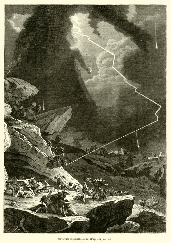 Öffnung des sechsten Siegels (Gravur) von French School