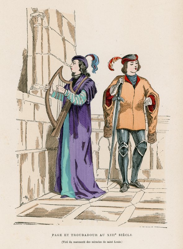 Page und Troubadour des 13. Jahrhunderts von French School