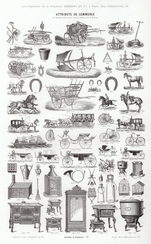 Seite aus Vignettes Typographiques (Gravur) von French School