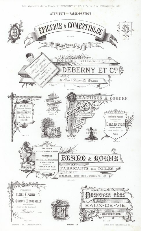 Seite aus Vignettes Typographiques von French School