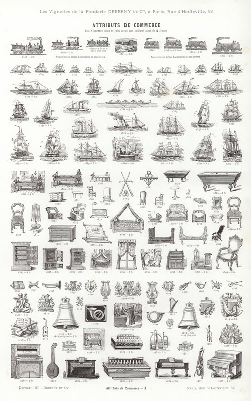 Seite aus Vignettes Typographiques von French School