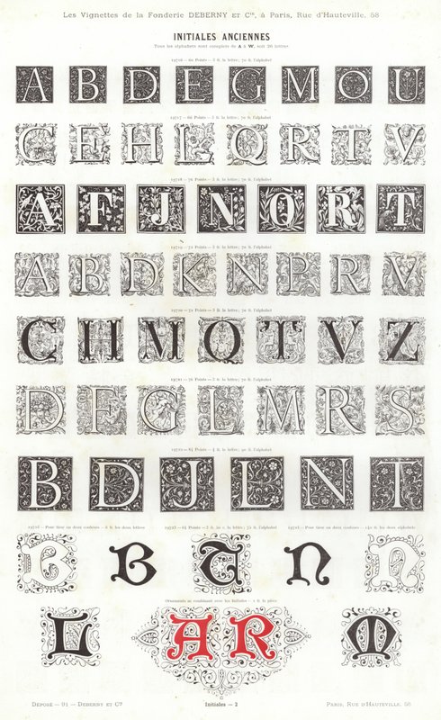 Seite aus Vignettes Typographiques von French School