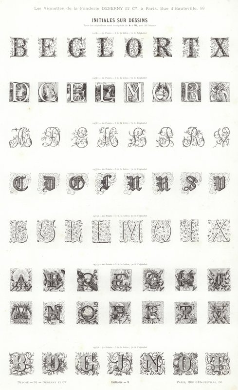 Seite aus Vignettes Typographiques von French School