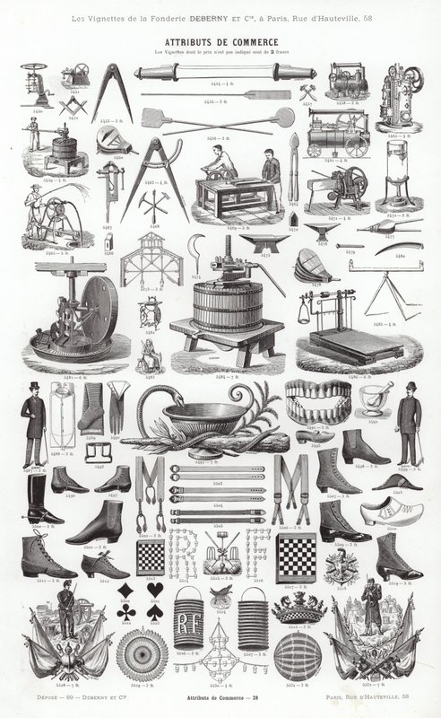 Seite aus Vignettes Typographiques von French School