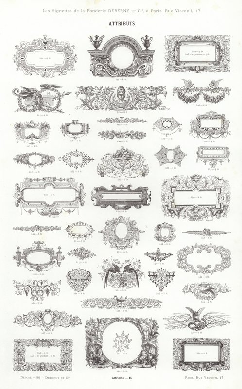 Seite aus Vignettes Typographiques von French School