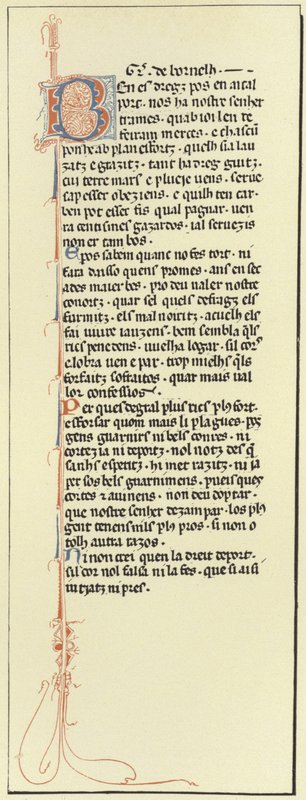 Seite der Troubadour-Poesie von French School