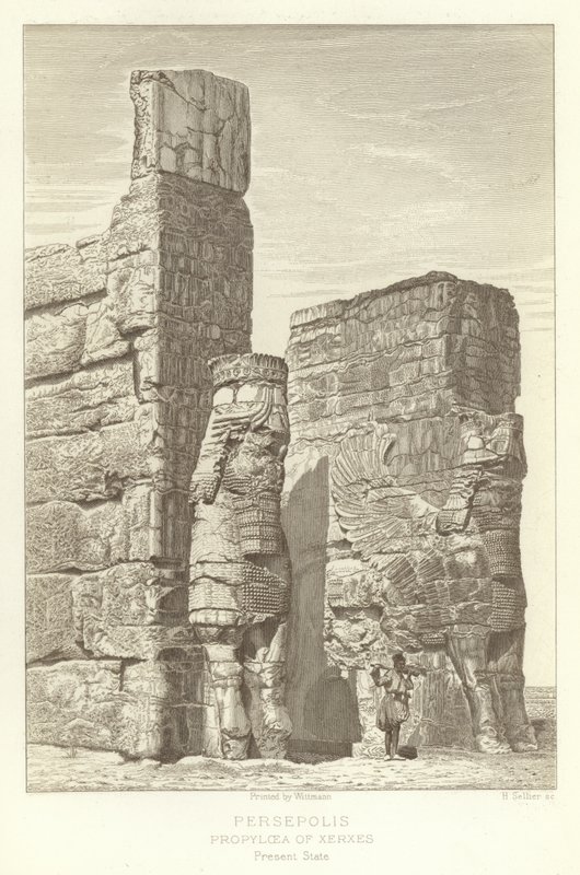 Persepolis, Propyläen des Xerxes, Gegenwärtiger Zustand von French School
