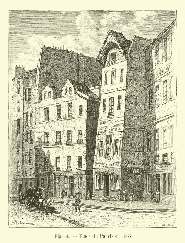 Place du Parvis im Jahr 1865 von French School