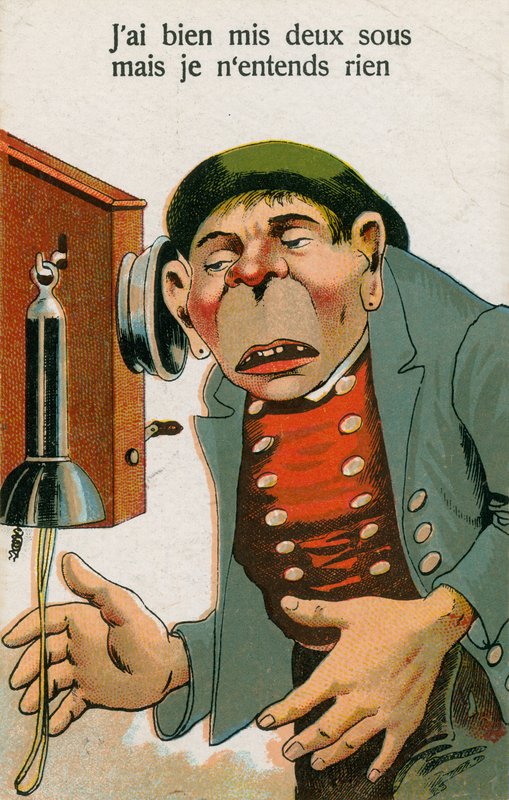 Postkarte mit Telefon von French School