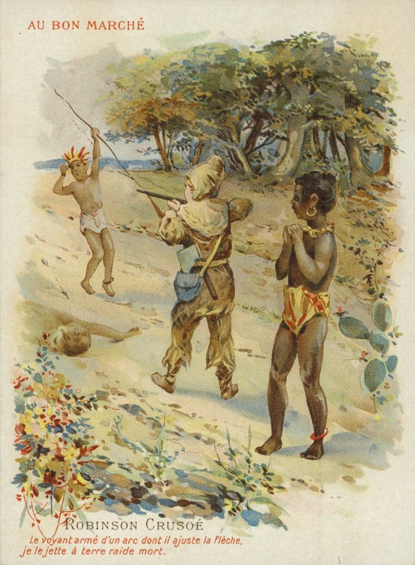 Robinson Crusoe mit Freitag von French School