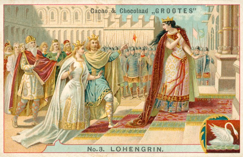 Szene aus Richard Wagners Oper Lohengrin von French School