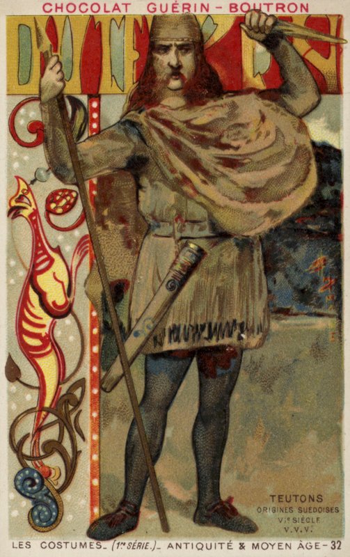 Schwedisches Wikingerkostüm, 6. Jahrhundert von French School