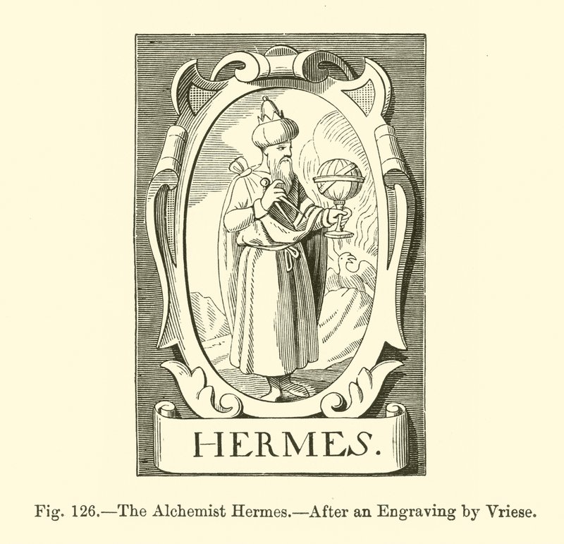 Der Alchemist Hermes (Stich) von French School