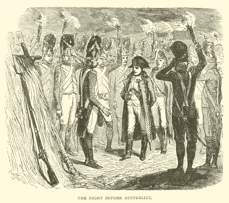 Die Nacht vor Austerlitz (Gravur) von French School