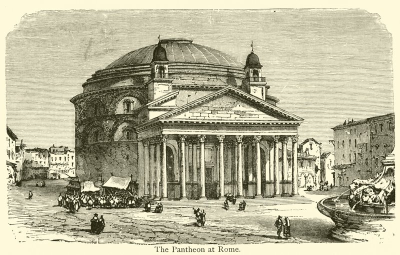 Das Pantheon in Rom (Gravur) von French School