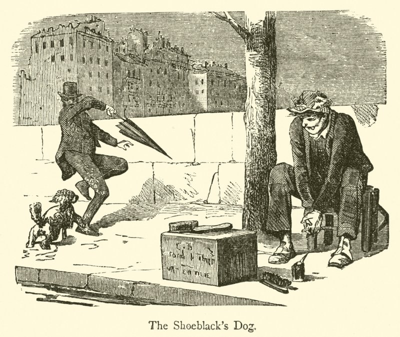 Der Schuhputzerhund (Gravur) von French School