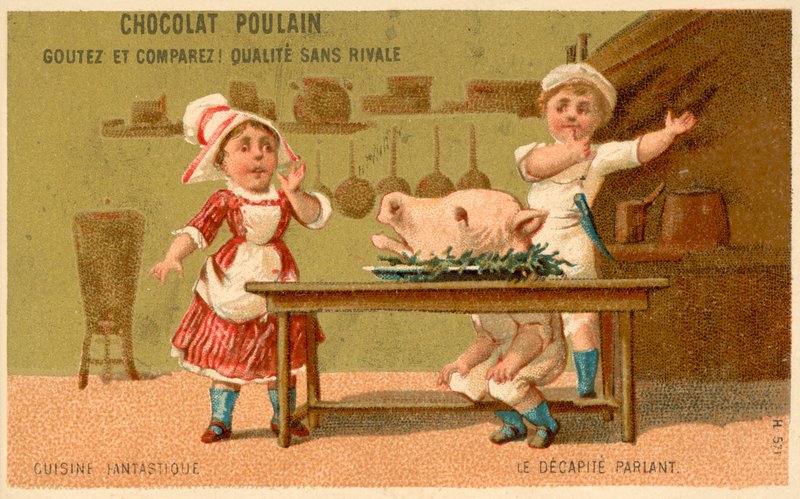 Der sprechende Kopf (Chromolitho) von French School