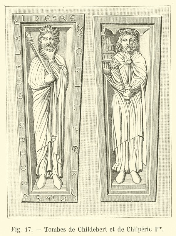 Gräber von Childebert und Chilperic I. von French School