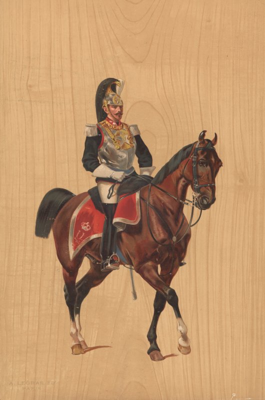 Unbekannter Soldat zu Pferd von French School