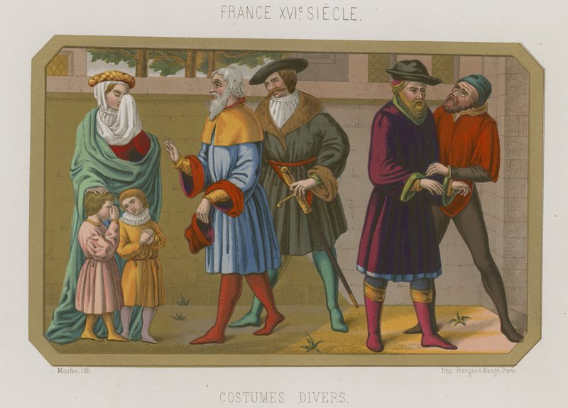 Verschiedene Moden des 16. Jahrhunderts in Frankreich von French School