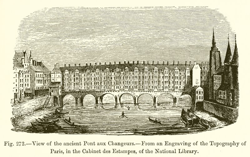 Ansicht der alten Pont aux Changeurs von French School