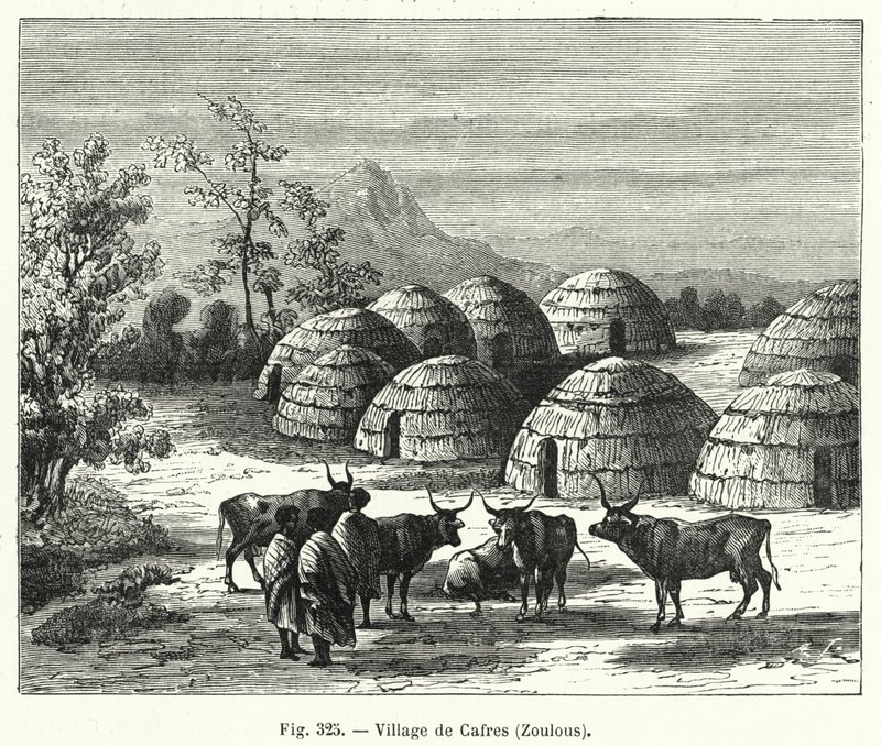 Dorf der Kaffern, Zulus von French School