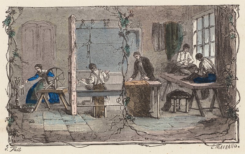 Arbeiten mit Wolle von French School