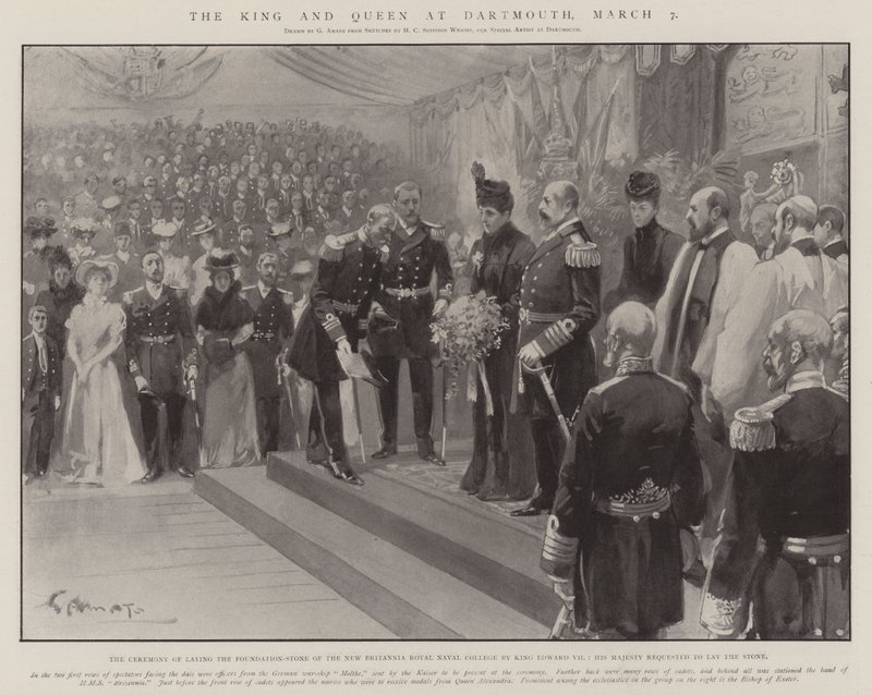Der König und die Königin in Dartmouth, 7. März von G.S. Amato