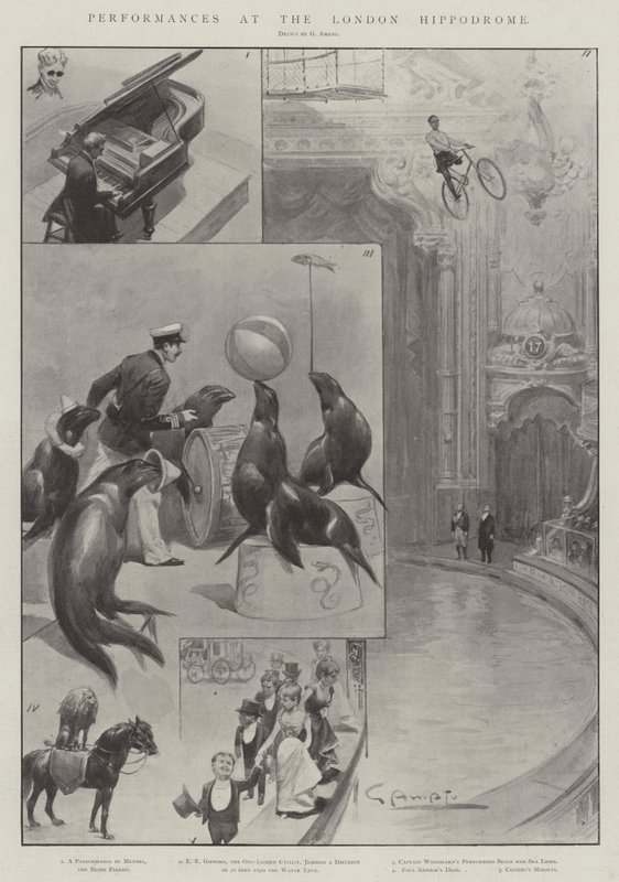 Aufführungen im Londoner Hippodrom von G.S. Amato