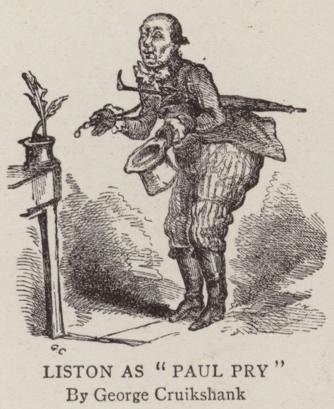 Liston als Paul Pry von George Cruikshank