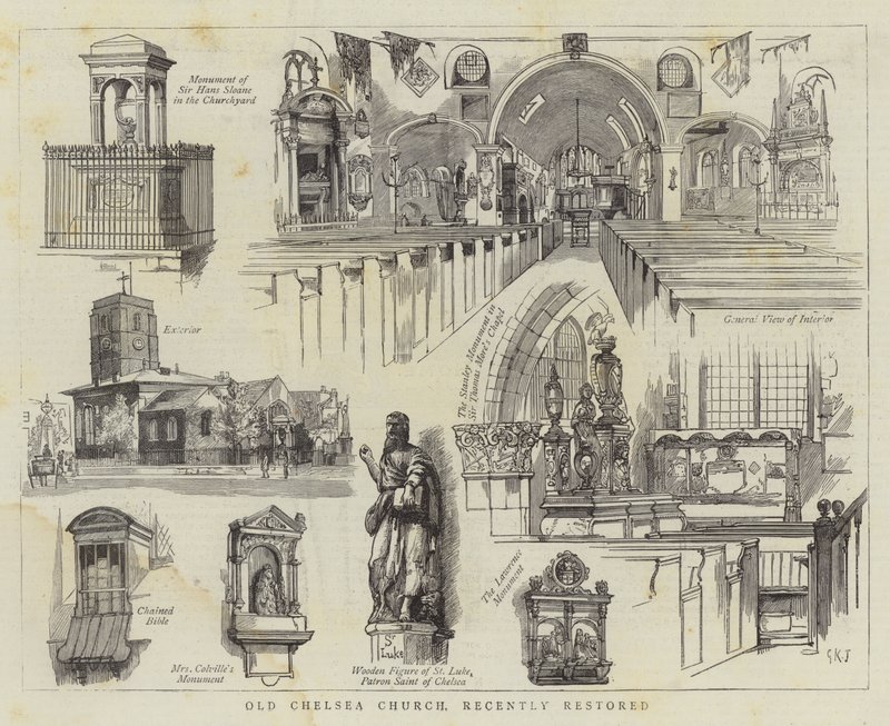 Alte Chelsea Kirche, kürzlich restauriert von George Kingston Jones