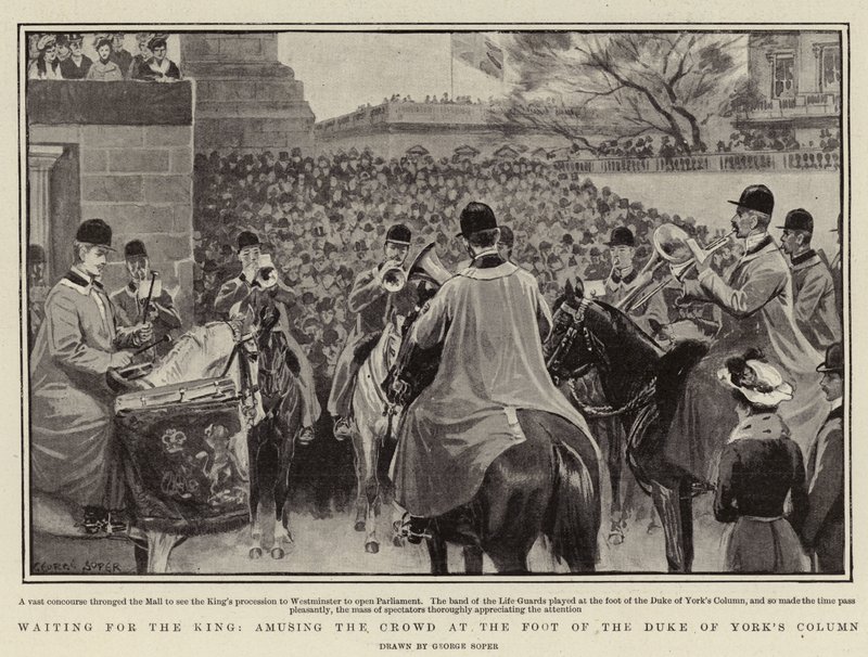 Warten auf den König, die Menge am Fuß der Duke of York