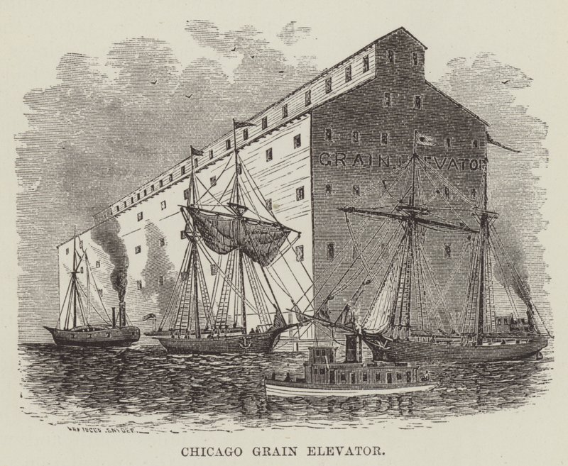 Getreidespeicher in Chicago von George Augustus Sala
