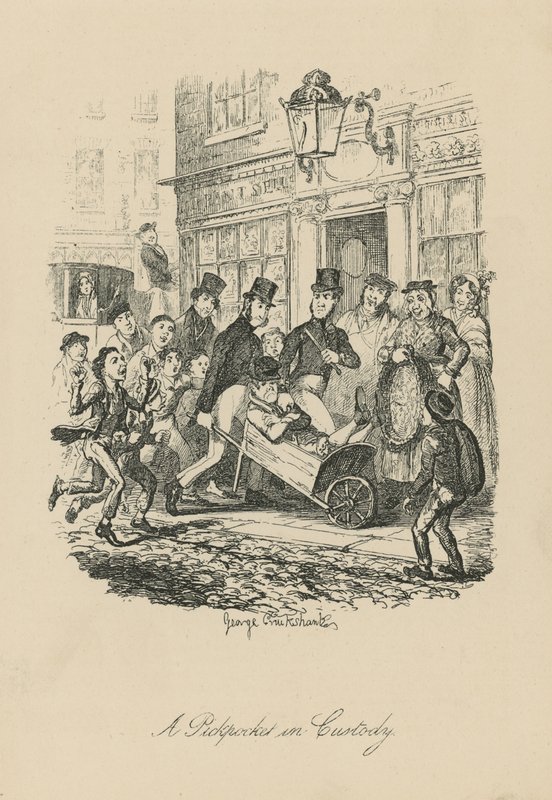 Ein Taschendieb in Gewahrsam von George Cruikshank